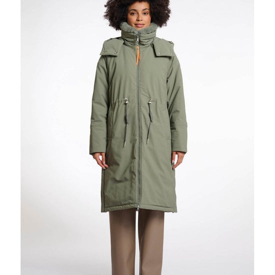 Young Ideas/Henmores - Quinte Detachable Faux Fur Coat - Green Ash - 8