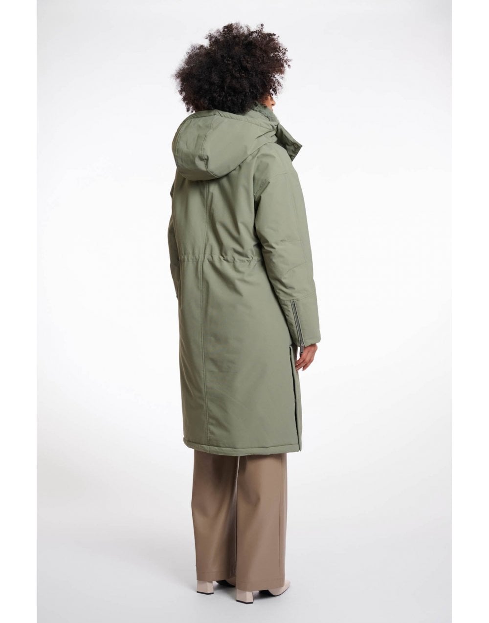 Young Ideas/Henmores - Quinte Detachable Faux Fur Coat - Green Ash - 8
