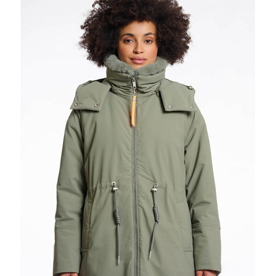 Young Ideas/Henmores - Quinte Detachable Faux Fur Coat - Green Ash - 8