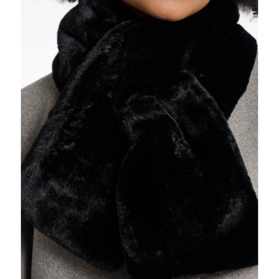 Young Ideas/Henmores - Stip Faux Fur Scarf - Black - OS