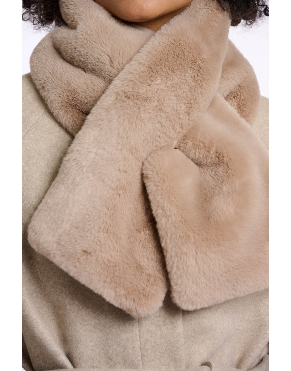 Young Ideas/Henmores - Stip Faux Fur Scarf - Black - OS