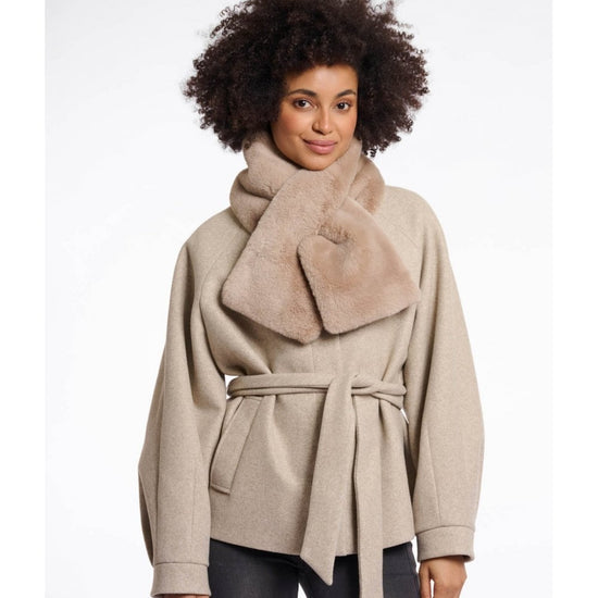 Young Ideas/Henmores - Stip Faux Fur Scarf - Black - OS