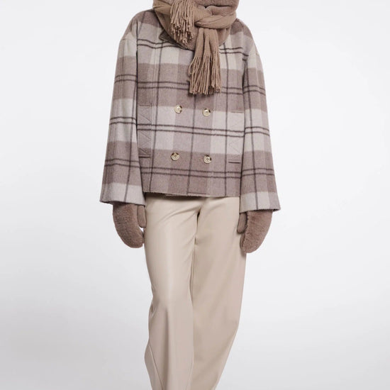 Young Ideas & Henmores -Vlien Faux Fur Detail Scarf -Birch -OS