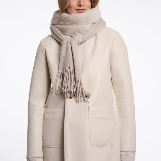 Young Ideas & Henmores -Vlien Faux Fur Detail Scarf -Birch -OS