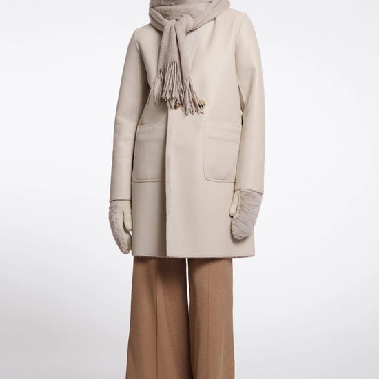 Young Ideas & Henmores -Vlien Faux Fur Detail Scarf -Birch -OS
