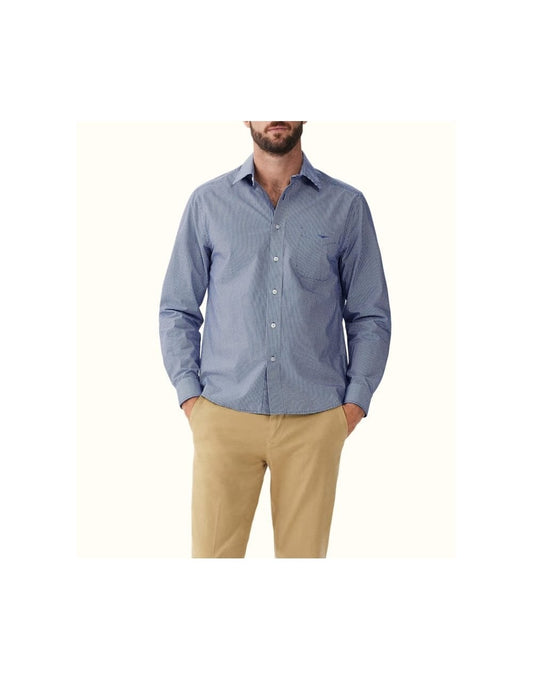 Young Ideas/Henmores - Clssic Poplin Check Shirt - Navy Check - S