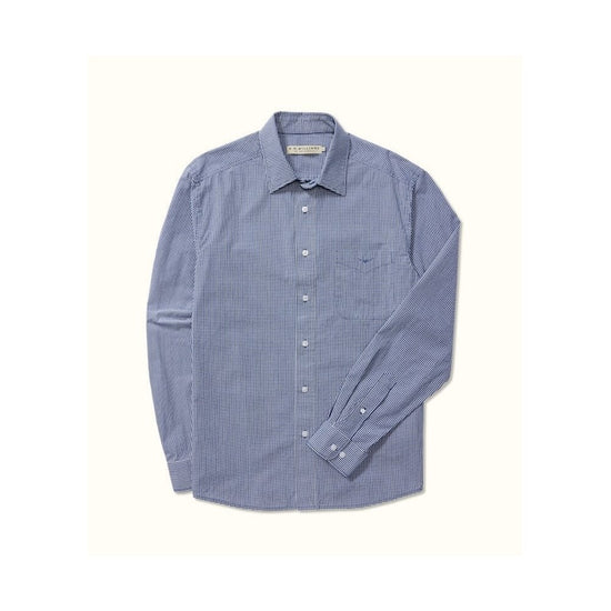 Young Ideas/Henmores - Clssic Poplin Check Shirt - Navy Check - S