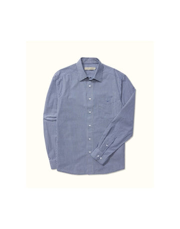 Young Ideas/Henmores - Clssic Poplin Check Shirt - Navy Check - S