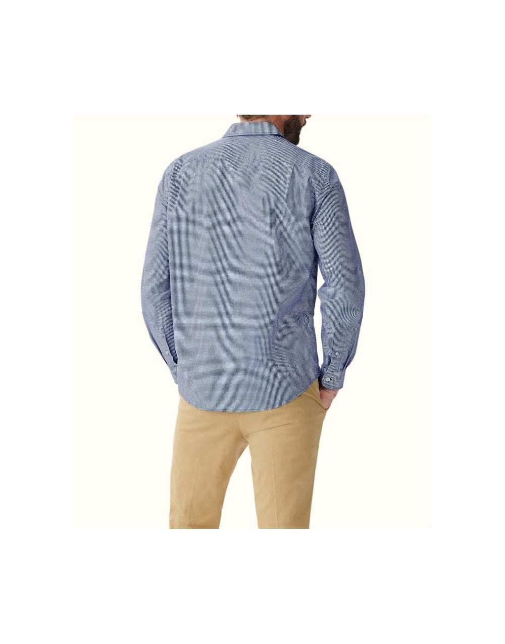 Young Ideas/Henmores - Clssic Poplin Check Shirt - Navy Check - S