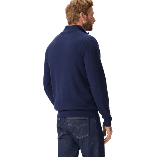 Young Ideas & Henmores -Ernest Merino 1/4 Zip Jumper -Navy -S