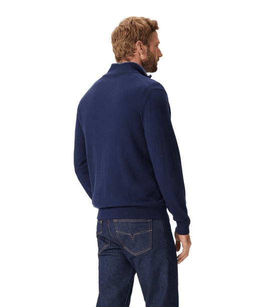 Young Ideas & Henmores -Ernest Merino 1/4 Zip Jumper -Navy -S
