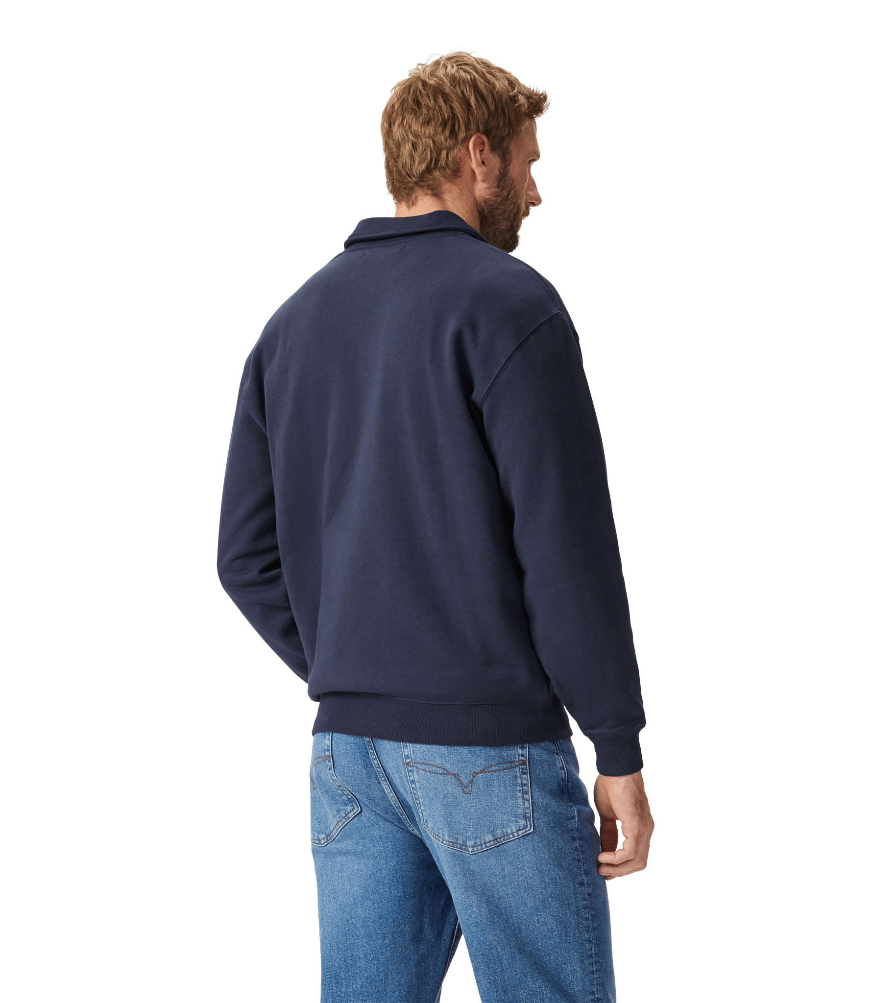 Young Ideas & Henmores -Mulyungarie 1/4 Zip Sweatshirt -Navy -S