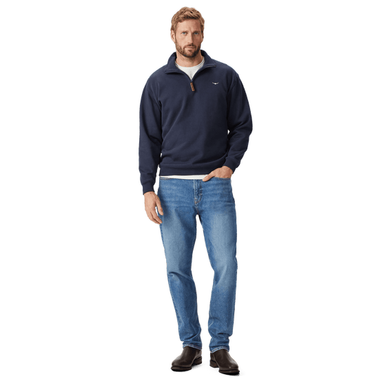 Young Ideas & Henmores -Mulyungarie 1/4 Zip Sweatshirt -Navy -S