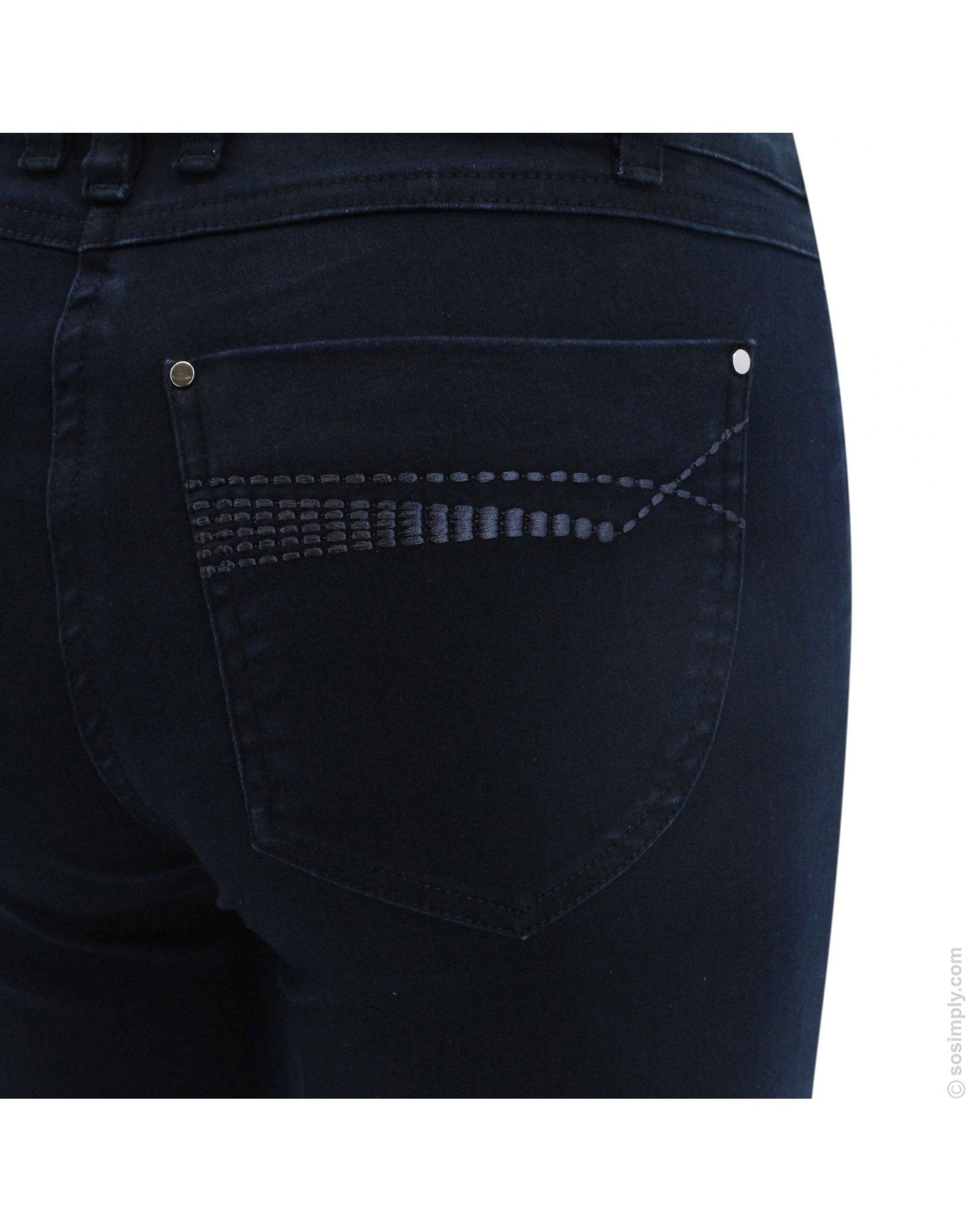 Young Ideas/Henmores - Elena Straight Denim Trousers - 69 Navy - 8