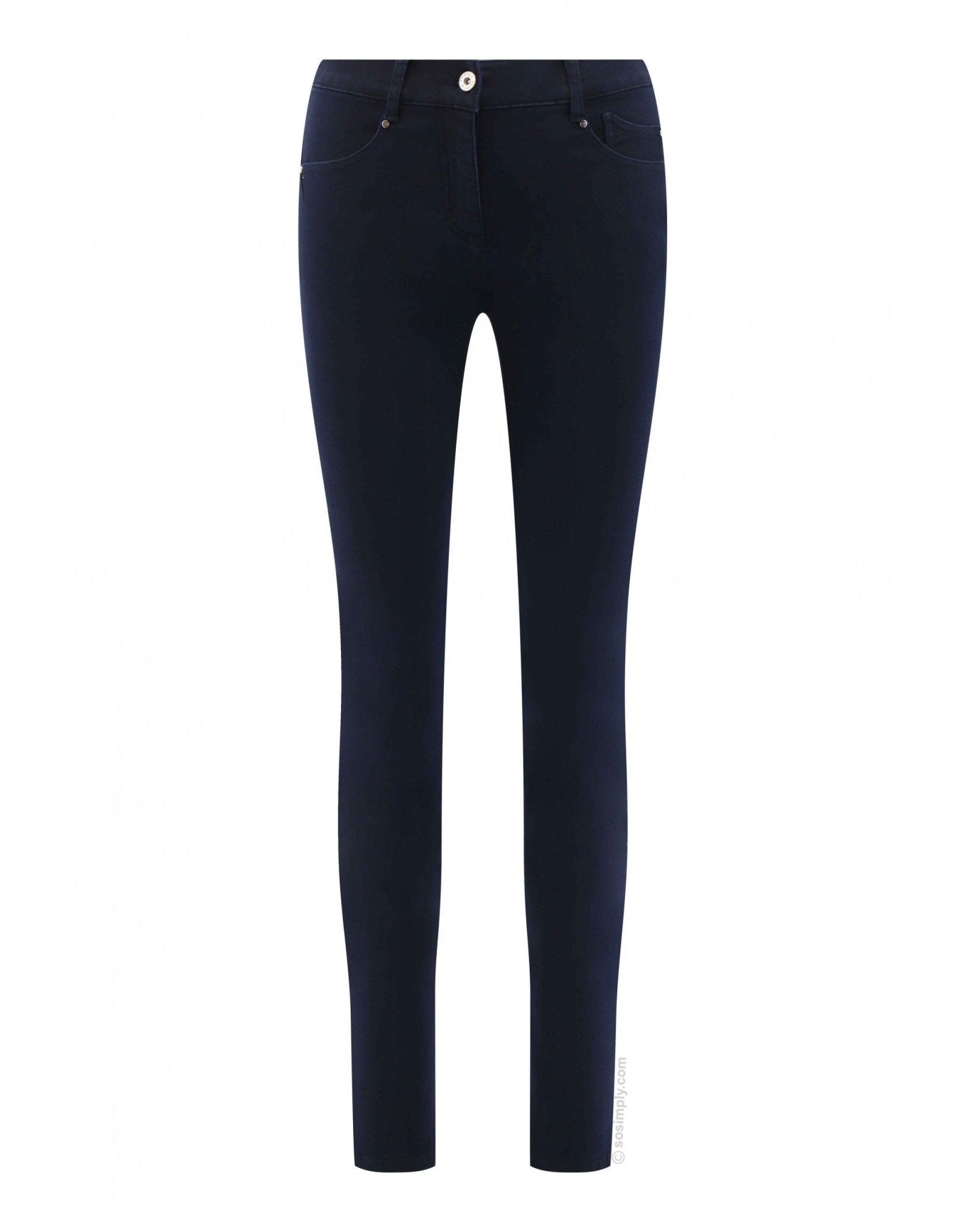 Young Ideas/Henmores - Elena Straight Denim Trousers - 69 Navy - 8