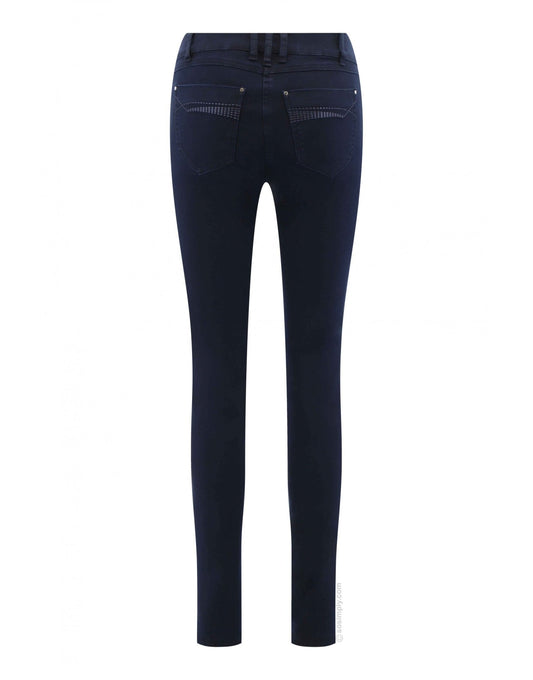 Young Ideas/Henmores - Elena Straight Denim Trousers - 69 Navy - 8
