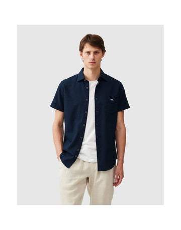 Young Ideas/Henmores - Airtex Short Sleeve Shirt - ink - M