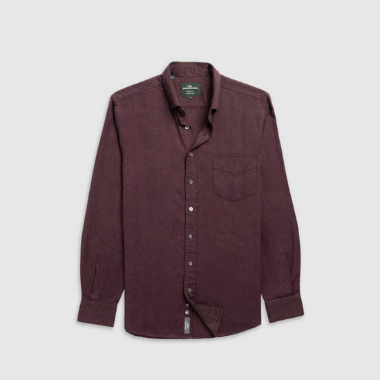 Young Ideas & Henmores -Barhill Long Sleeve Flannel Shirt -Mulberry -L