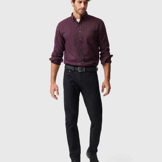 Young Ideas & Henmores -Barhill Long Sleeve Flannel Shirt -Mulberry -L