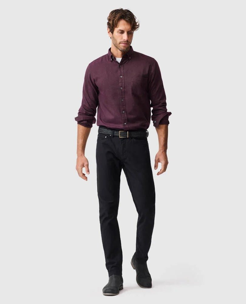 Young Ideas & Henmores -Barhill Long Sleeve Flannel Shirt -Mulberry -L
