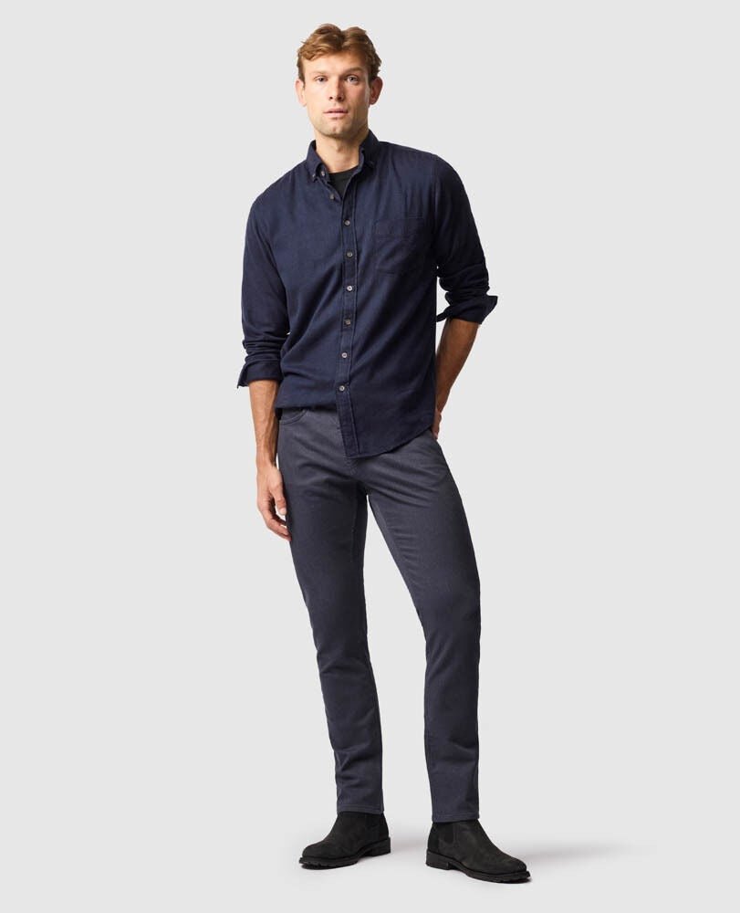Young Ideas & Henmores -Barhill Long Sleeve Flannel Shirt -Twilight -L
