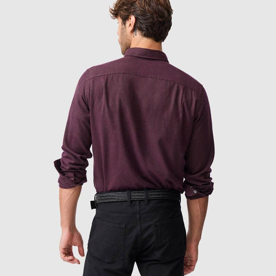 Young Ideas & Henmores -Barhill Long Sleeve Flannel Shirt -Mulberry -L