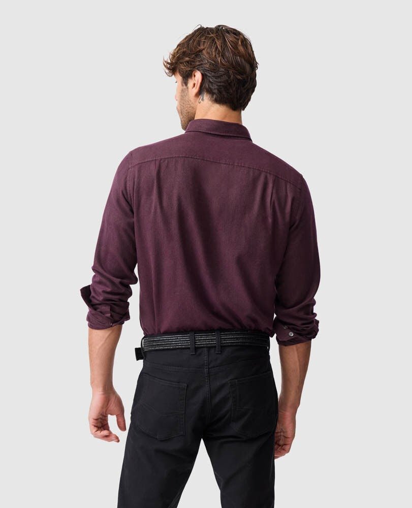 Young Ideas & Henmores -Barhill Long Sleeve Flannel Shirt -Mulberry -L