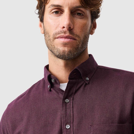 Young Ideas & Henmores -Barhill Long Sleeve Flannel Shirt -Mulberry -L