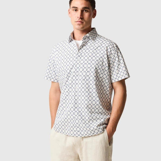 Young Ideas & Henmores - Crown Hill Short Sleeve Shirt - Royal - M