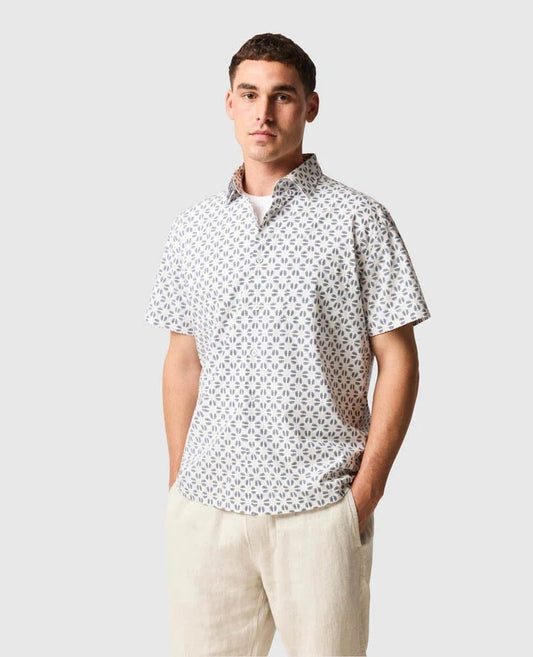 Young Ideas & Henmores - Crown Hill Short Sleeve Shirt - Royal - M