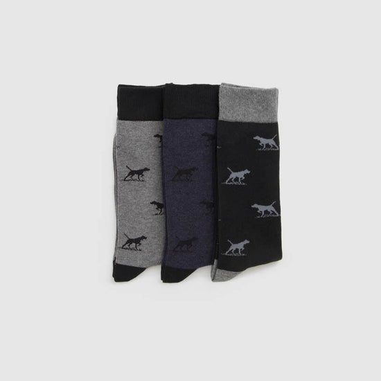 Young Ideas & Henmores -Dogs-A-Plenty Three Pack Sock -Work Multi -L