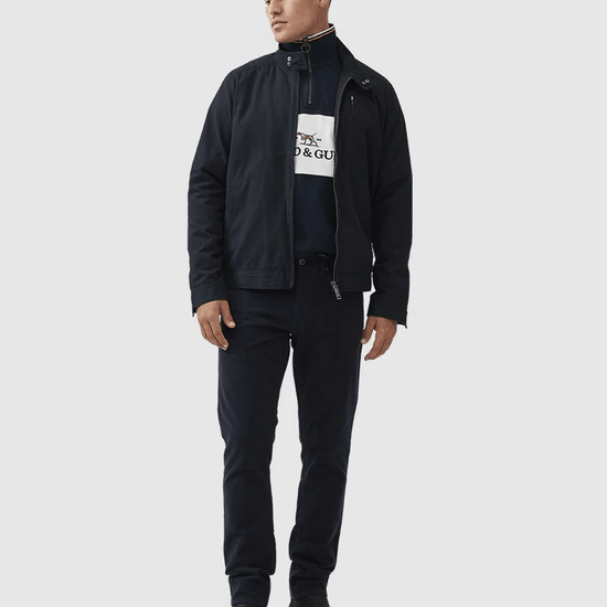 Young Ideas & Henmores - Foresters Peak 1/4 Zip Cotton Sweatshirt - Midnight - XS