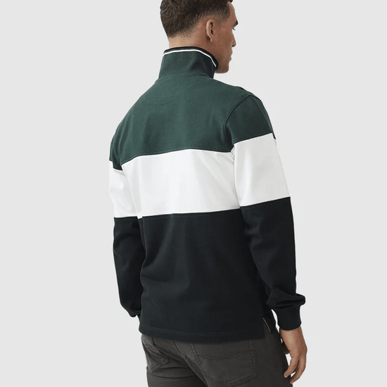 Young Ideas & Henmores - Foresters Peak 1/4 Zip Cotton Sweatshirt - Forest - XS