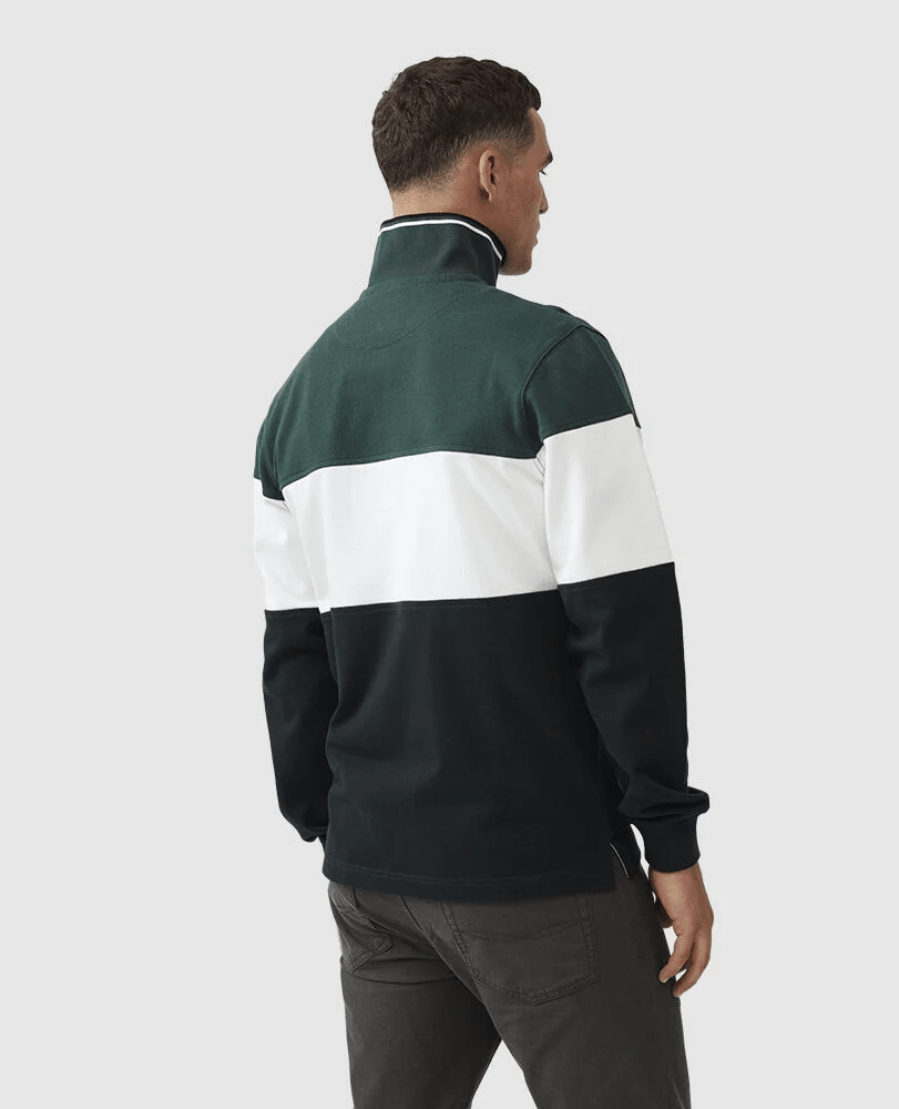 Young Ideas & Henmores - Foresters Peak 1/4 Zip Cotton Sweatshirt - Forest - XS