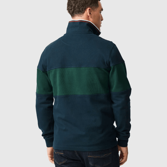 Young Ideas & Henmores - Foresters Peak 1/4 Zip Cotton Sweatshirt - Midnight - XS
