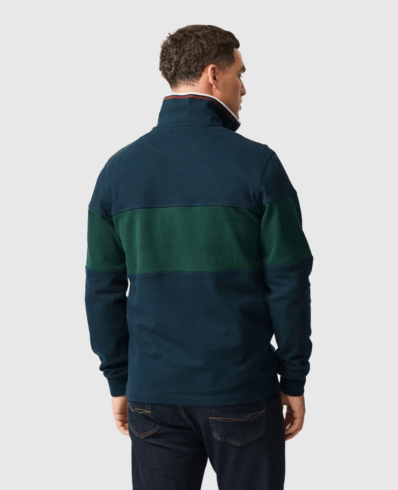 Young Ideas & Henmores - Foresters Peak 1/4 Zip Cotton Sweatshirt - Midnight - XS