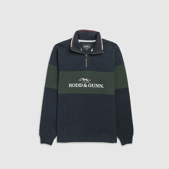 Young Ideas & Henmores - Foresters Peak 1/4 Zip Cotton Sweatshirt - Eclipse - XS
