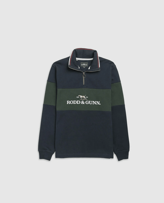 Young Ideas & Henmores - Foresters Peak 1/4 Zip Cotton Sweatshirt - Eclipse - XS