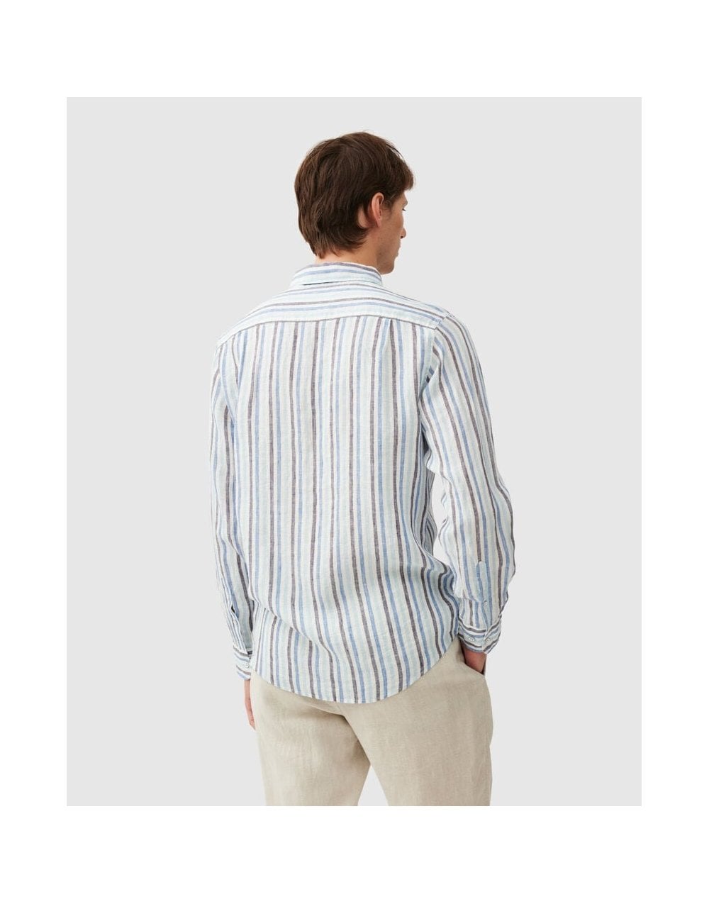 Young Ideas/Henmores - Gimmerburn Long Sleeve Linen Shirt - Leaf - M