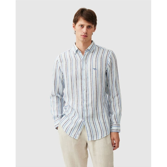 Young Ideas/Henmores - Gimmerburn Long Sleeve Linen Shirt - Leaf - M