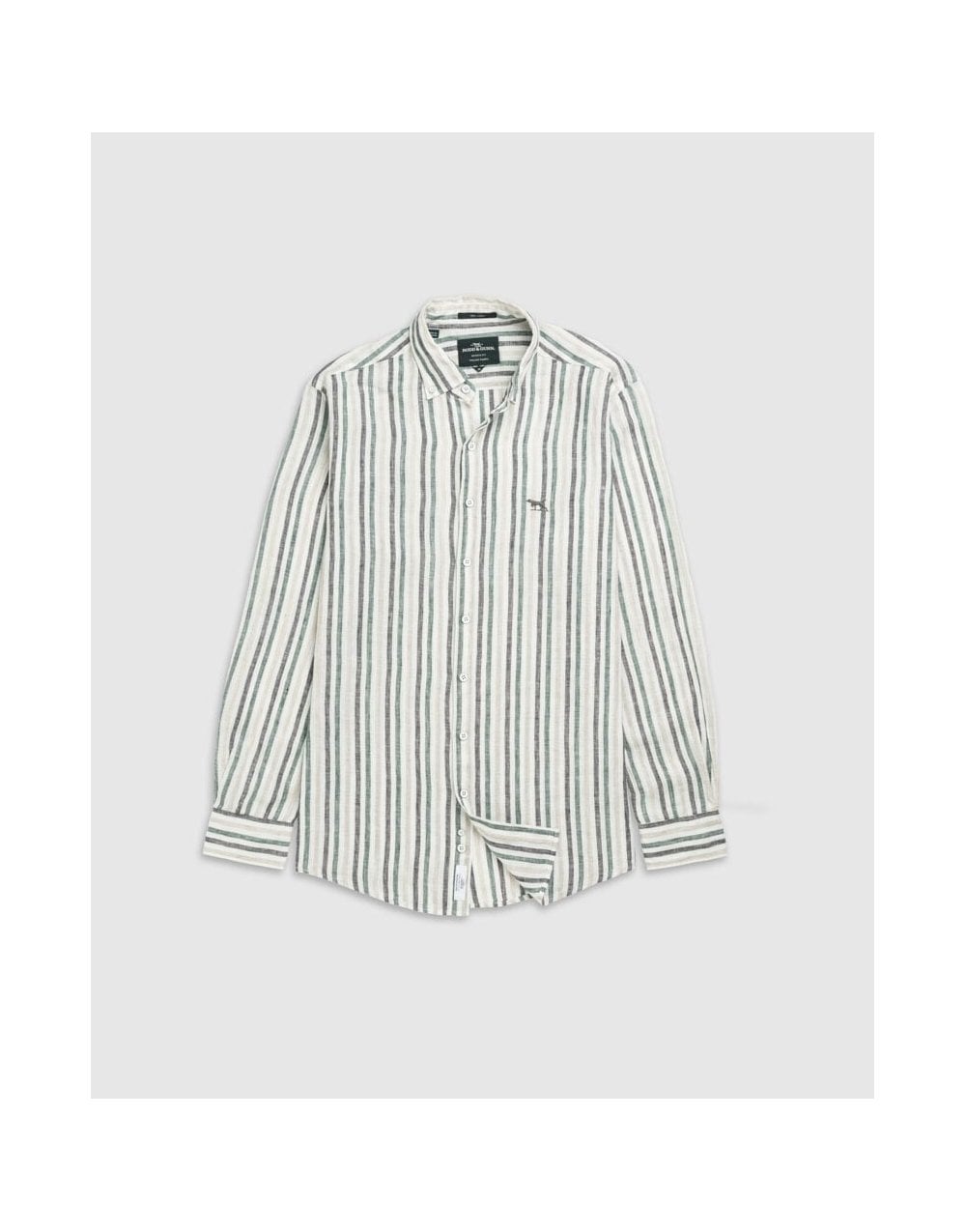 Young Ideas/Henmores - Gimmerburn Long Sleeve Linen Shirt - Leaf - M