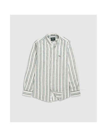 Young Ideas/Henmores - Gimmerburn Long Sleeve Linen Shirt - Leaf - M