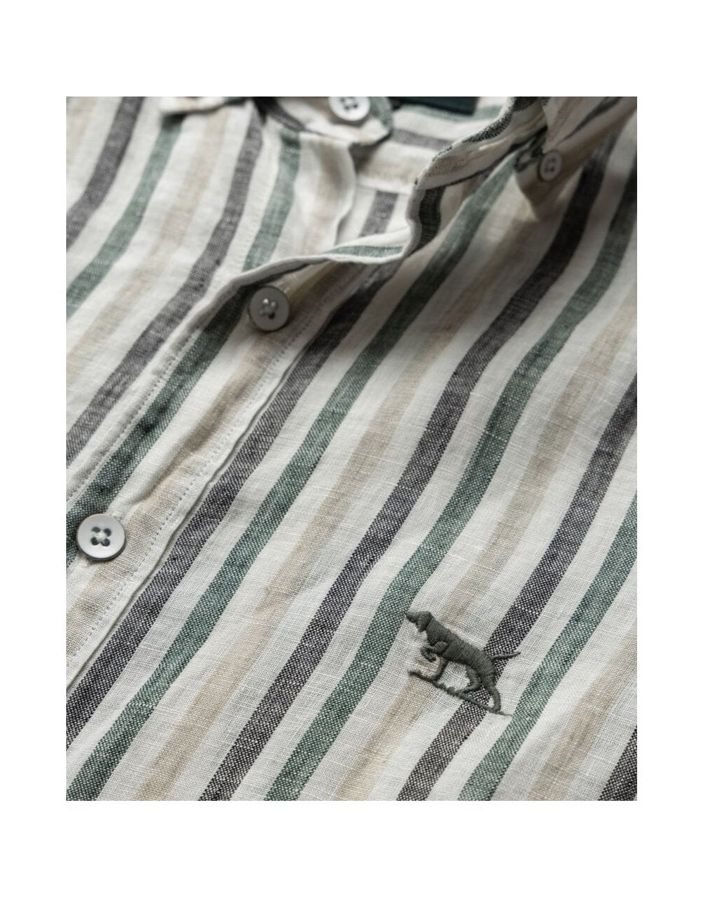 Young Ideas/Henmores - Gimmerburn Long Sleeve Linen Shirt - Leaf - M