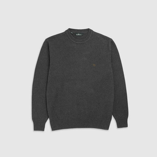 Young Ideas & Henmores -Gunn Cotton Crew Neck Jumper -Charcoal Grey -M