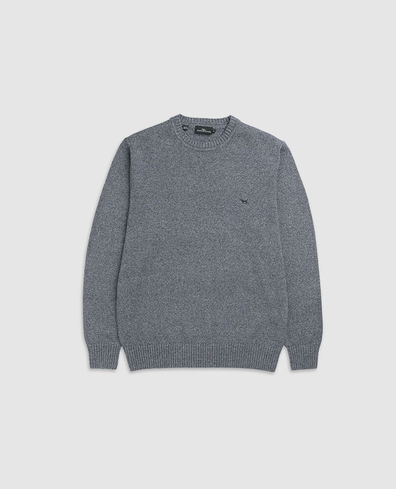 Young Ideas & Henmores -Gunn Cotton Crew Neck Jumper -Indigo -M