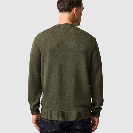 Young Ideas & Henmores -Gunn Cotton Crew Neck Jumper -Loden -M