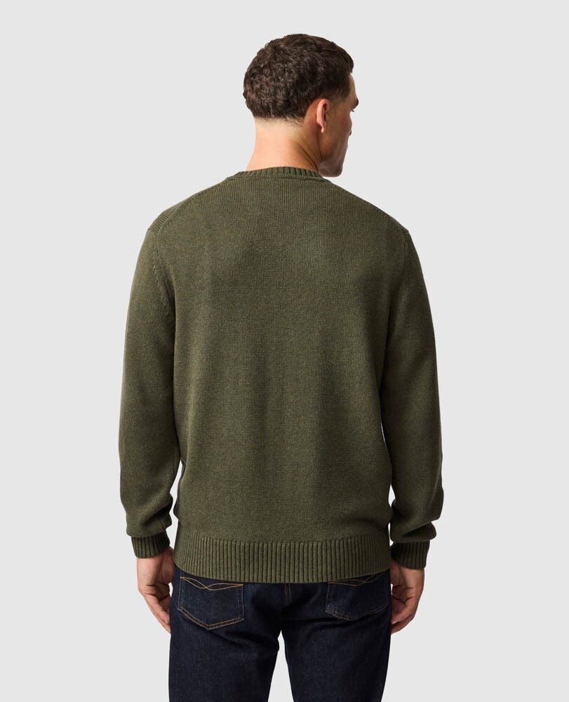 Young Ideas & Henmores -Gunn Cotton Crew Neck Jumper -Loden -M