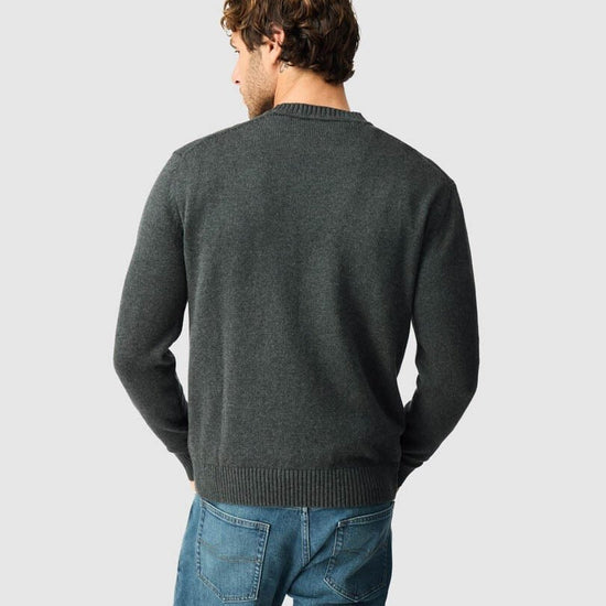 Young Ideas & Henmores -Gunn Cotton Crew Neck Jumper -Charcoal Grey -M