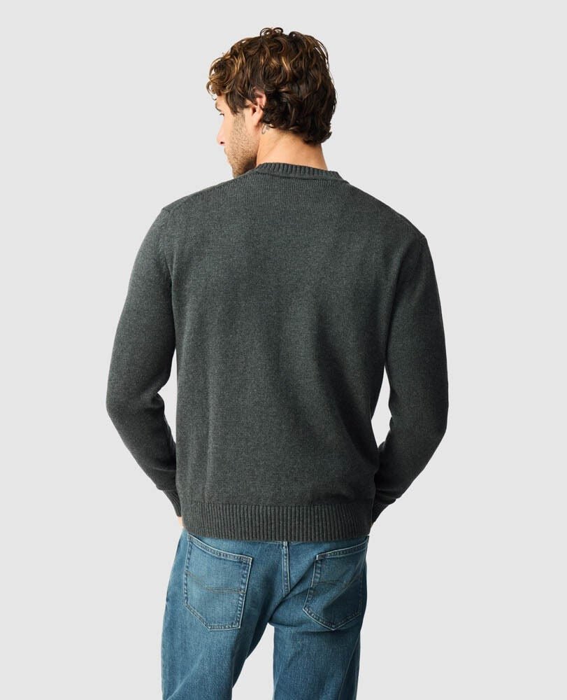 Young Ideas & Henmores -Gunn Cotton Crew Neck Jumper -Charcoal Grey -M