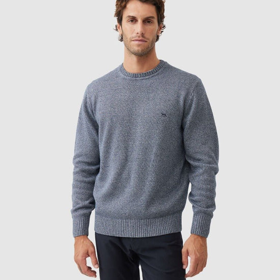 Young Ideas & Henmores -Gunn Cotton Crew Neck Jumper -Indigo -M